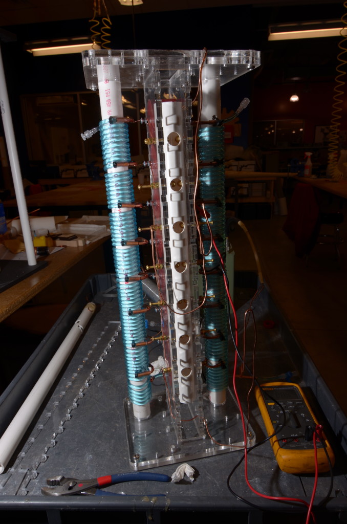 A 240,000 volt pulsed DC high voltage machine I built for the purpose of taking photographs of the corona discharge from leaves